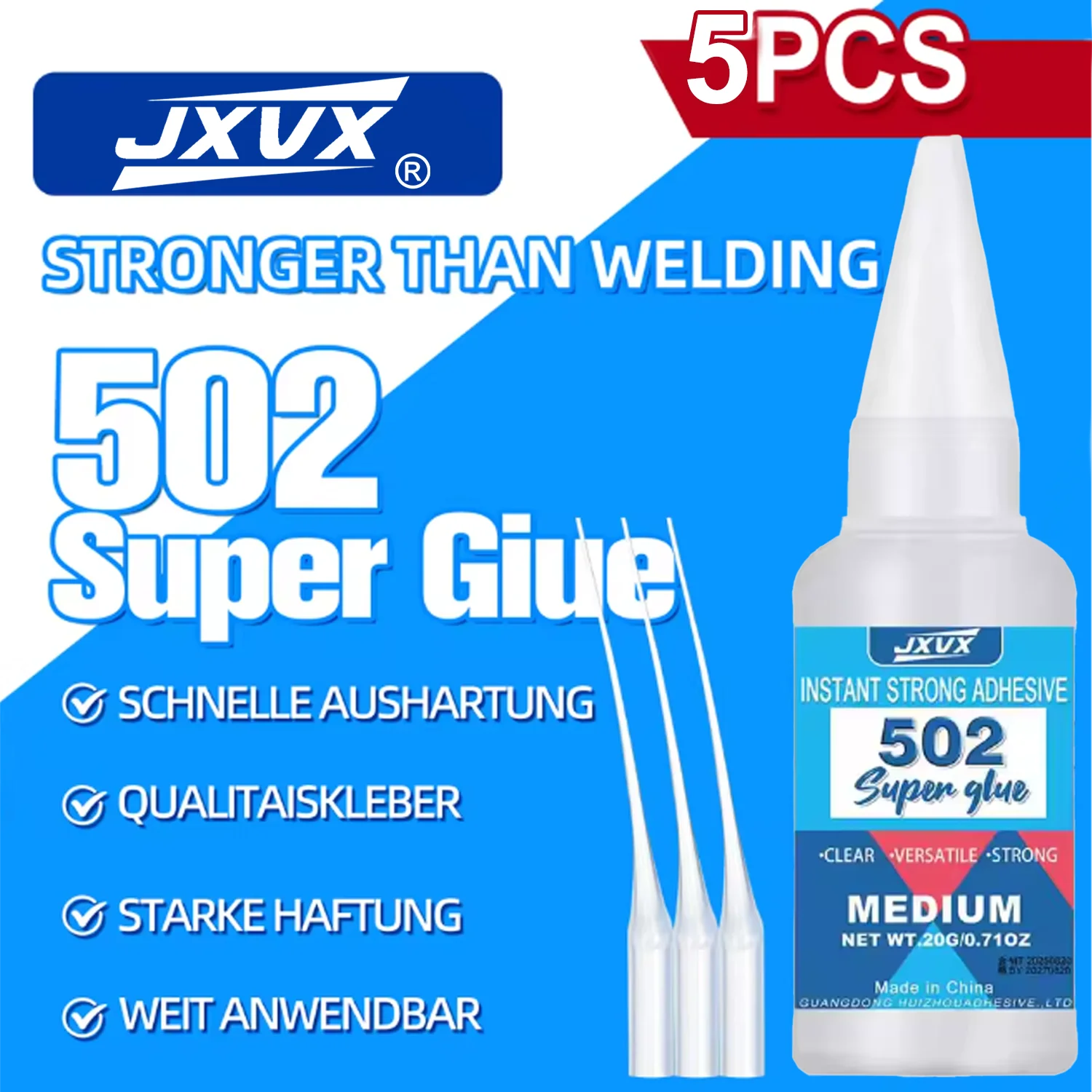 5PCS 502 Super Adhesive Multi Functional Adhesive, Used for Metal, Plastic, Daily Maintenance, DIY, and Small-Scale Process Repa