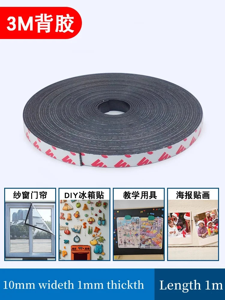 3M Magnetic Strong Adhesive Tape Thickth 1mm 1.5mm Teaching Aids Special Soft Magnetic Adhesive  for Crafts Office & Home