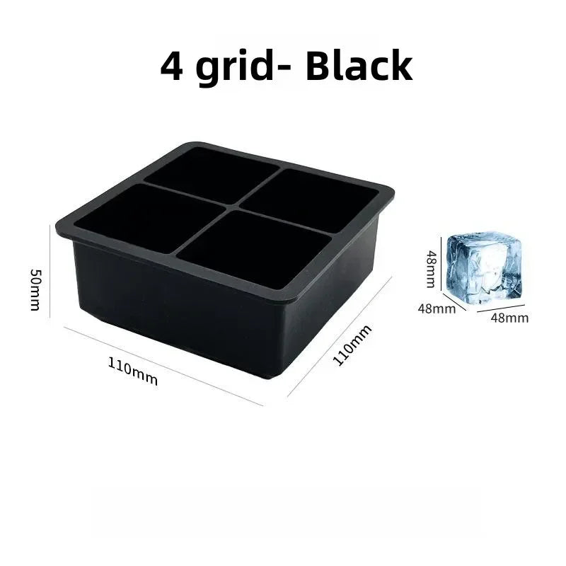 4/6/8/15 Grid Big Ice Tray Mold Giant Jumbo Large Food Grade Silicone Ice Cube Square Tray Mold DIY Ice Maker Ice Cube Tray