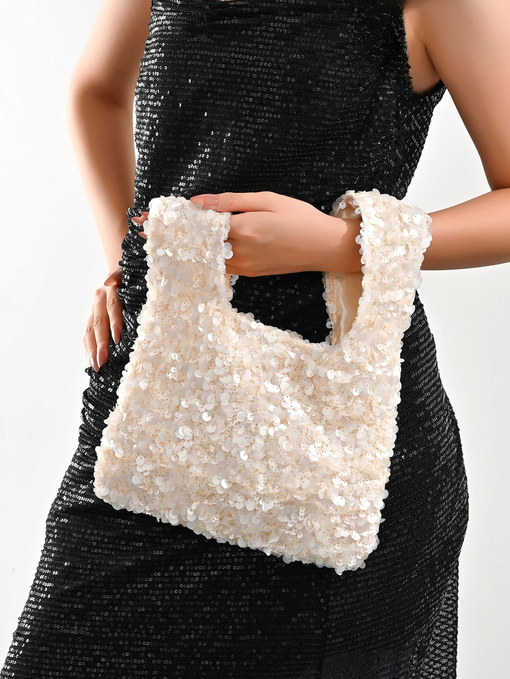 Sequin evening bag Exquisitely crafted evening bag with Full sequin embroidery . clutch bag Ideal for parties, Wedding, Prom