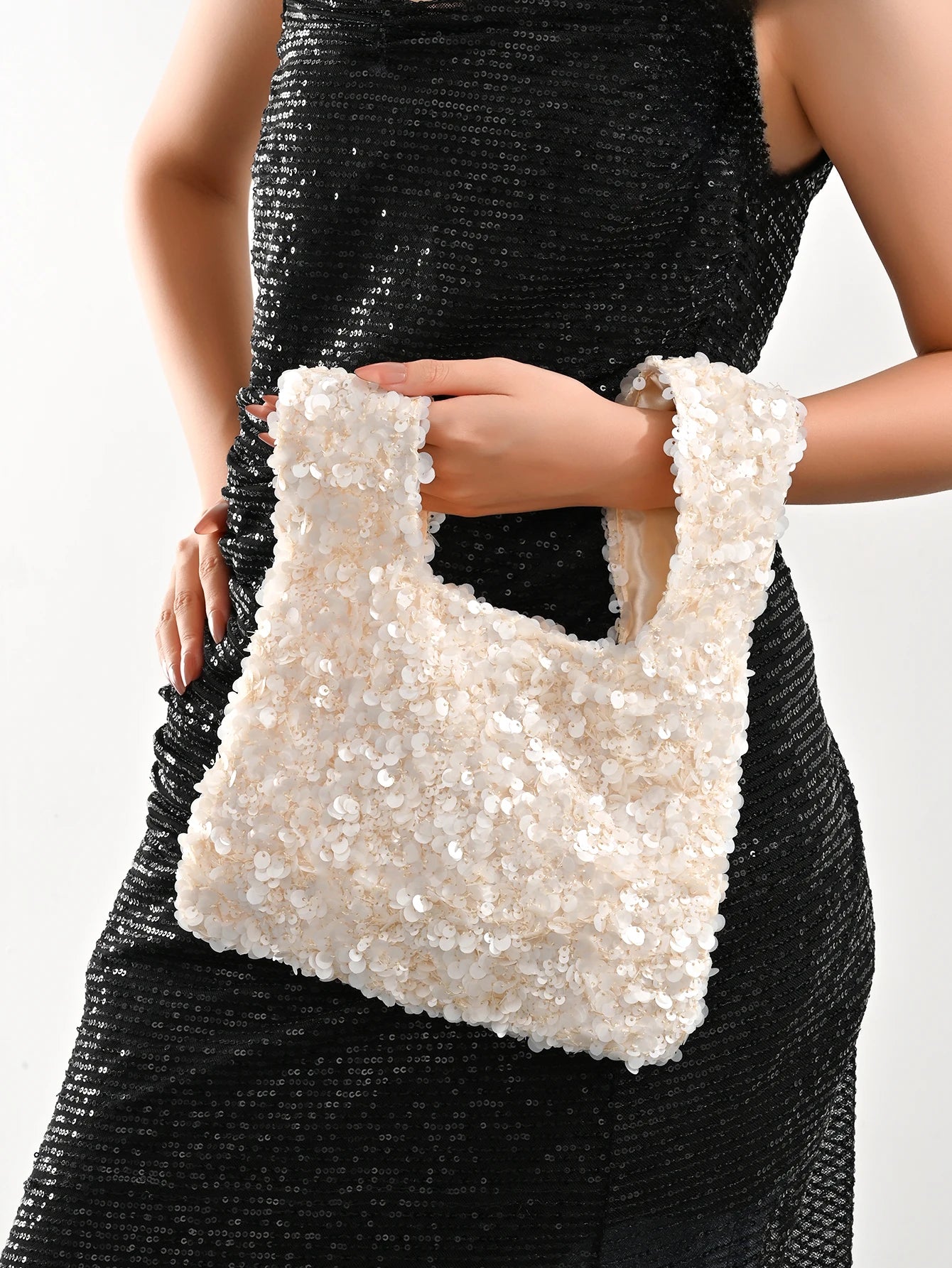 Sequin evening bag Exquisitely crafted evening bag with Full sequin embroidery . clutch bag Ideal for parties, Wedding, Prom