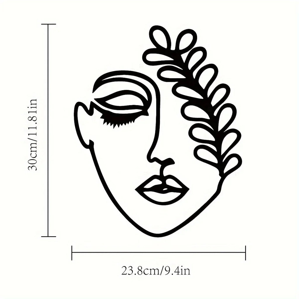Large Scale Sleek Feminine Metal Line Art Mural | Minimalist Premium Wall Sculpture for Bathroom & Bedroom