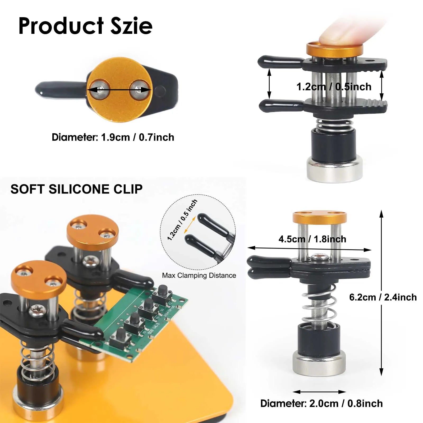 NEWACALOX Mini Soldering Positioner Magnetic Soldering Helping Hands PCB Holding Stand 2PCS Circuit Board Fixture Soldering Tool