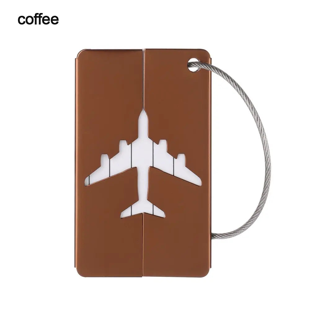 Aluminium Travel Luggage Tags Reusable Suitcase Baggage Labels Holiday Suitcase Labels Travel Bag ID Plane Identifier With Ropes