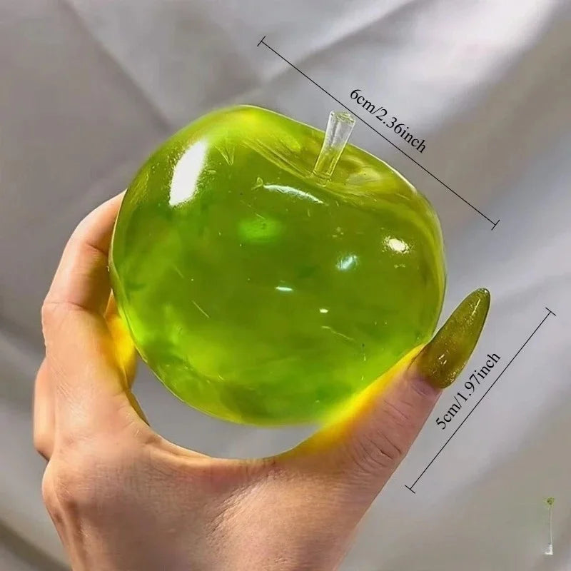 Squishy Green Apple Stress Ball Fidget Sensory Toy for ADHD Autism Slow Rebound Squeeze Toy for Kids Adults Decompression Gift