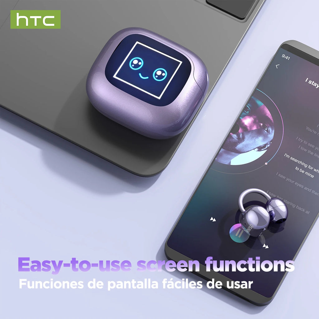 Bluetooth Wireless Headset HTC NE32 TWS Bluetooth 6.0 HiFi Sound IPX5 Waterproof Wireless Earbuds Headphones Type C Choice
