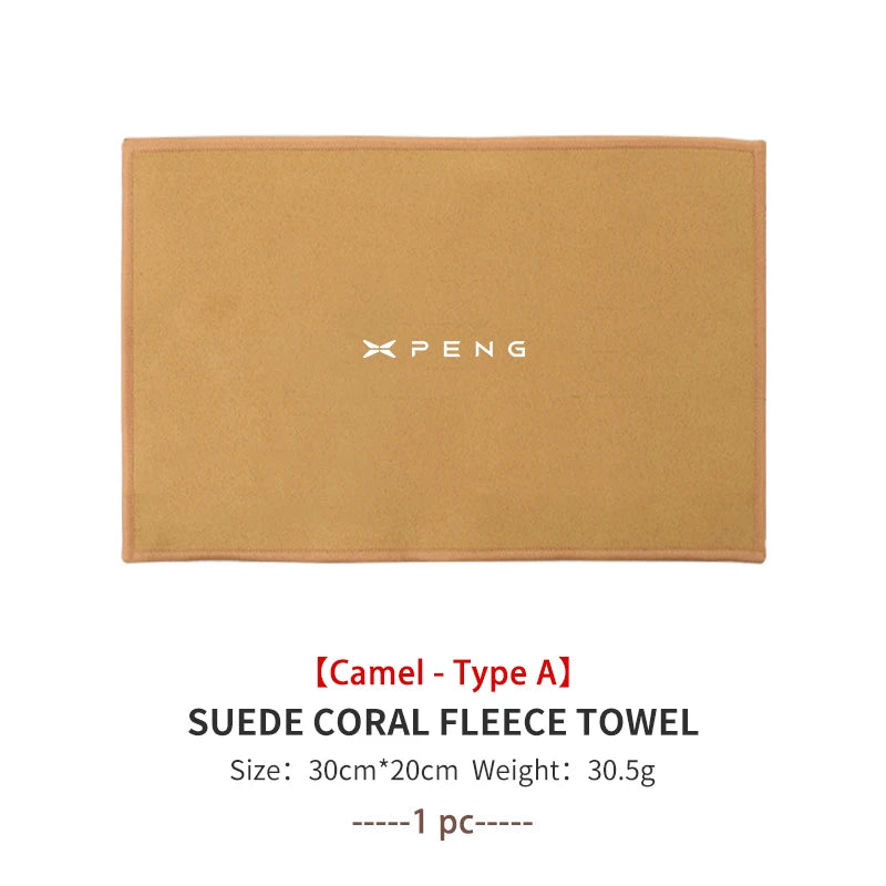 For Xiaopeng Microfiber Car Cleaning Towel Suede Drying Cloth Auto Accessories Xpeng G6 G7 G9 X9 P7 P7i P5 MONA M03 G3 G3i N5