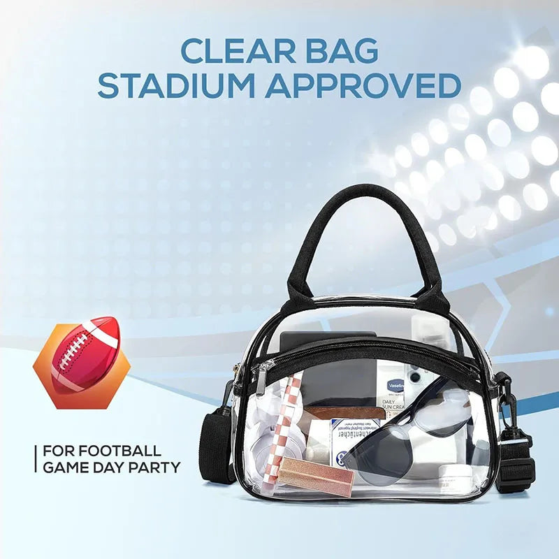 Zipper Transparent Crossbody Bag Waterproof Large Capacity Clear Shoulder Bag with Adjustable Strap Pvc Storage Bag