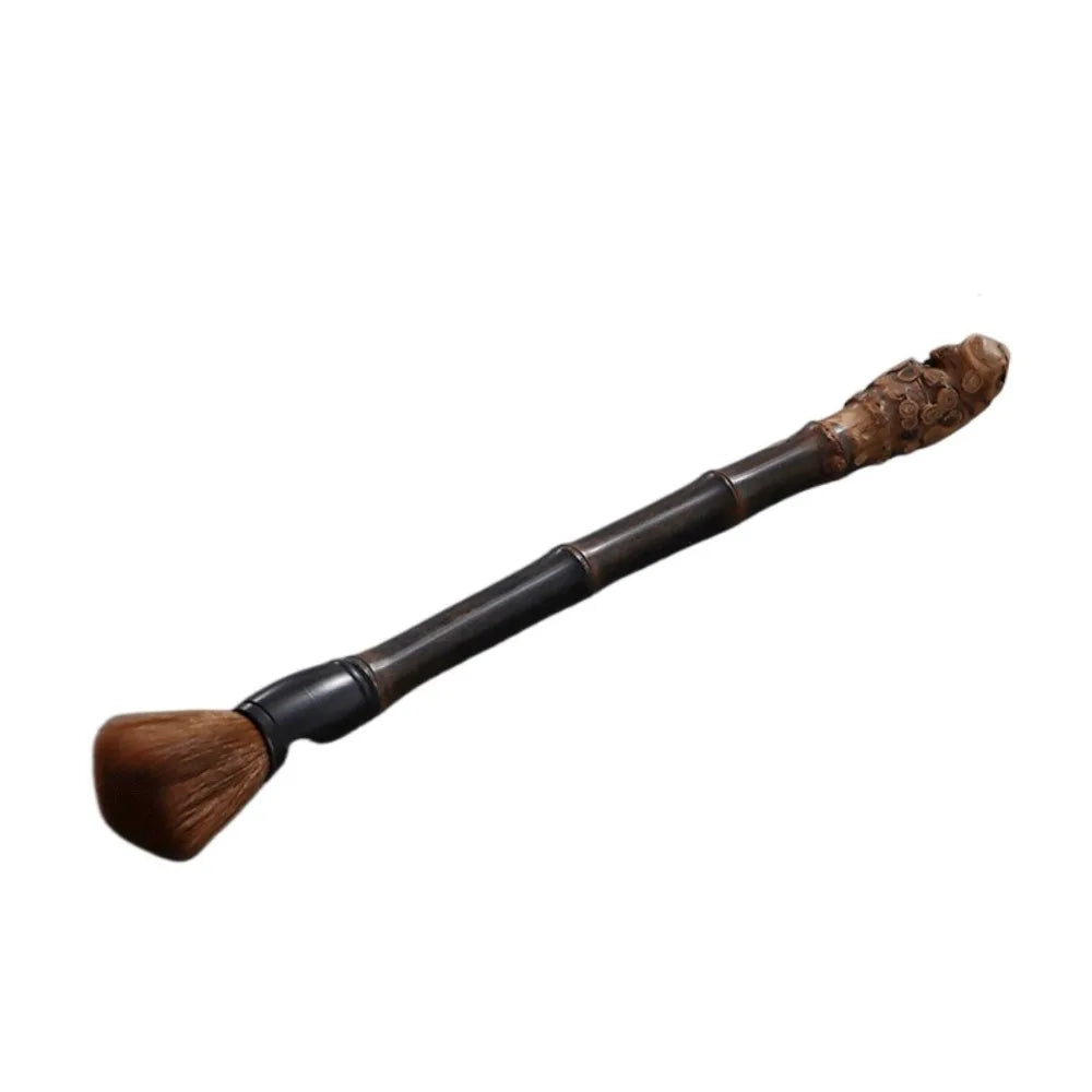 Vintage Carbonized Bamboo Root Teapot Pen Long Handle Easy To Clean Teaware Cleaning Brush Chinese Style Portable Tea Brushes