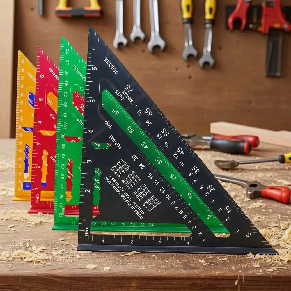Aluminium Alloy Triangle Ruler 7 Inch High Precision Carpenter Square Multi Function 90 Degree Speed Square Measuring Tool