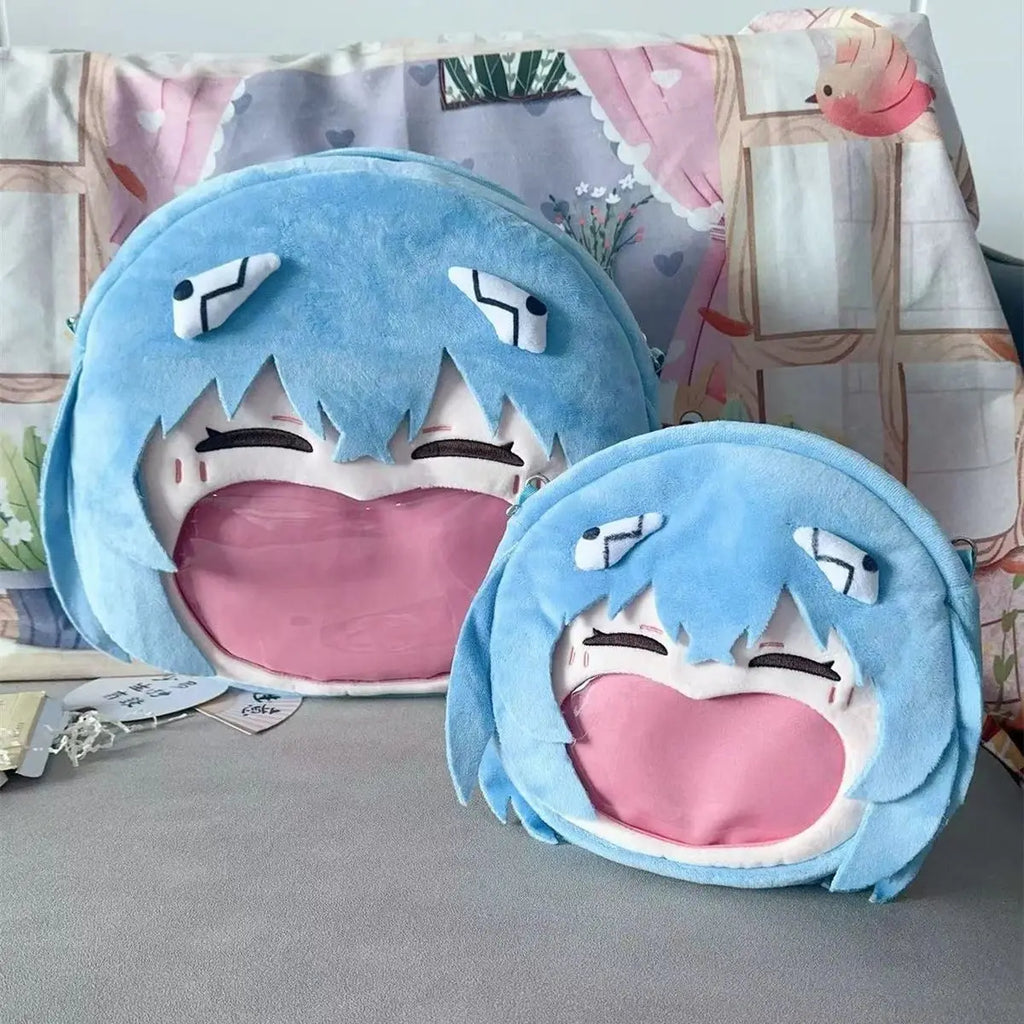 EVA Neon Ayanami Rei Shoulder Bag for Women Handbags Anime Plush Backpacks Transparent Cosmetic Bag Gifts Itabag Crossbody Bag