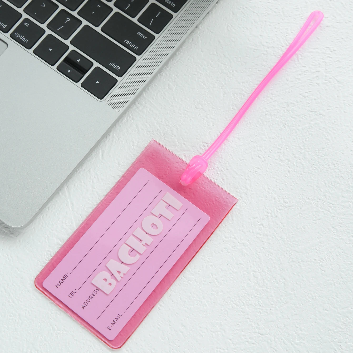 Custom Name Luggage Tag Personalized Name Fluorescent Pvc Luggage Tag Waterproof Transparent Suitcase Id Tag with Name Card