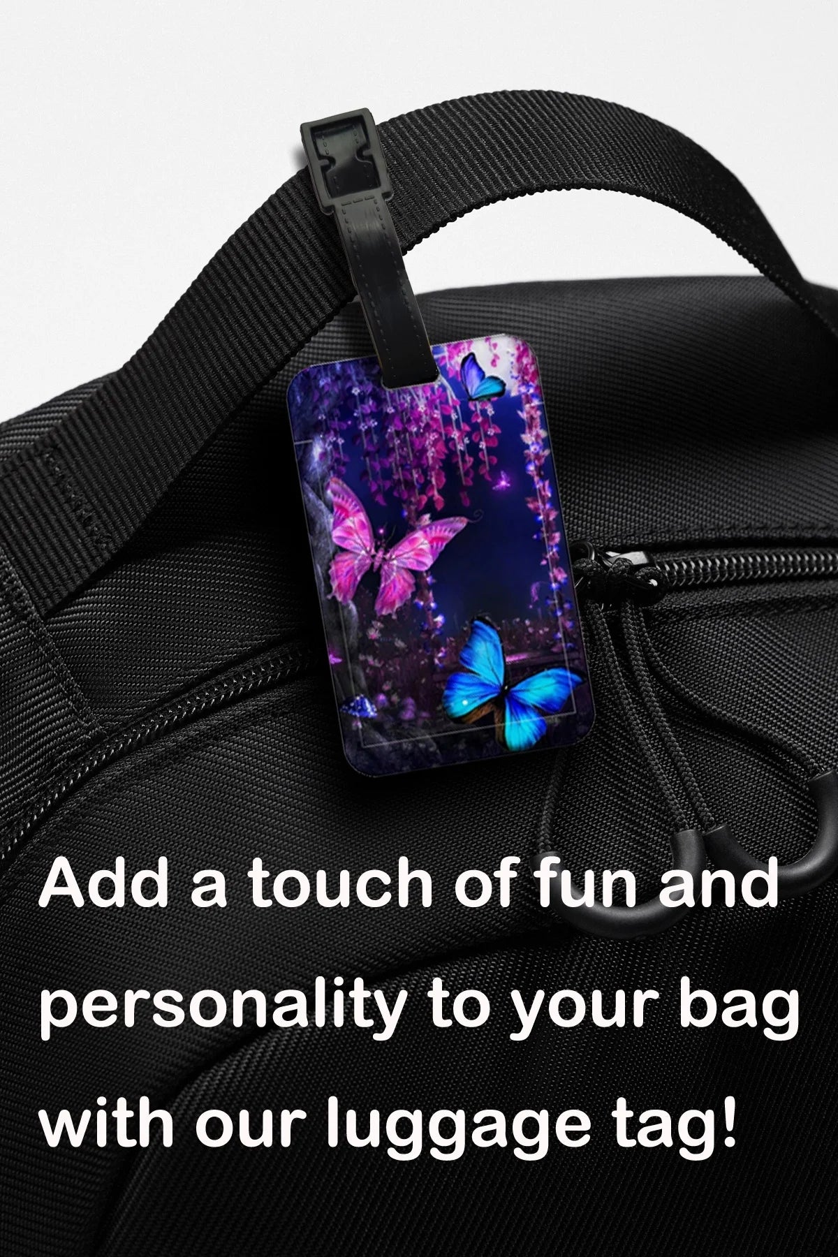 Women love Butterfly Luggage Label Travel Luggage Tag Girls Suitcase ID Address Holder Baggage Boarding Portable Suitcase Ticket