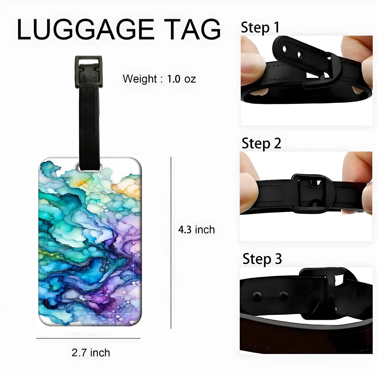 5 Marble Patterns Luggage Tag for Suitcases Travel ID Bag Tag for Men Backpacks Address Holder Baggage Boarding Portable Ticket