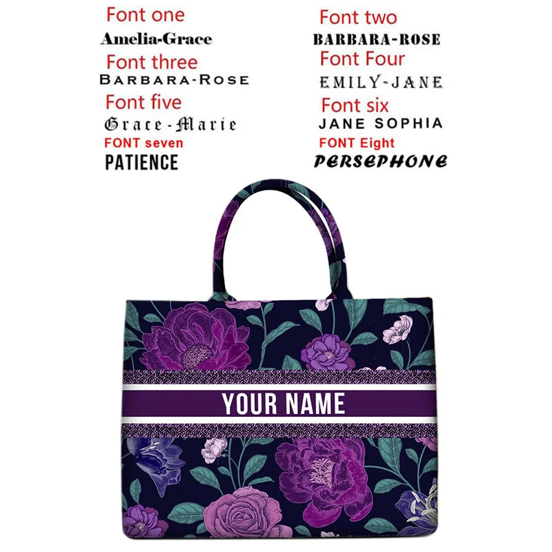 2026 New Personalized Custom Women's Tote Bag, Canvas Printed Handbag, Large Capacity Beach Bag