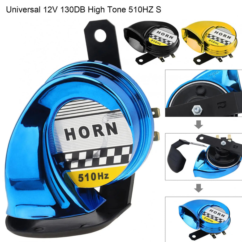 Universal Snail Horn Siren for Motorcycle 12V 130DB High Tone 510HZ Motorbike Auto Car Scooter Waterproof Electric Air Horn