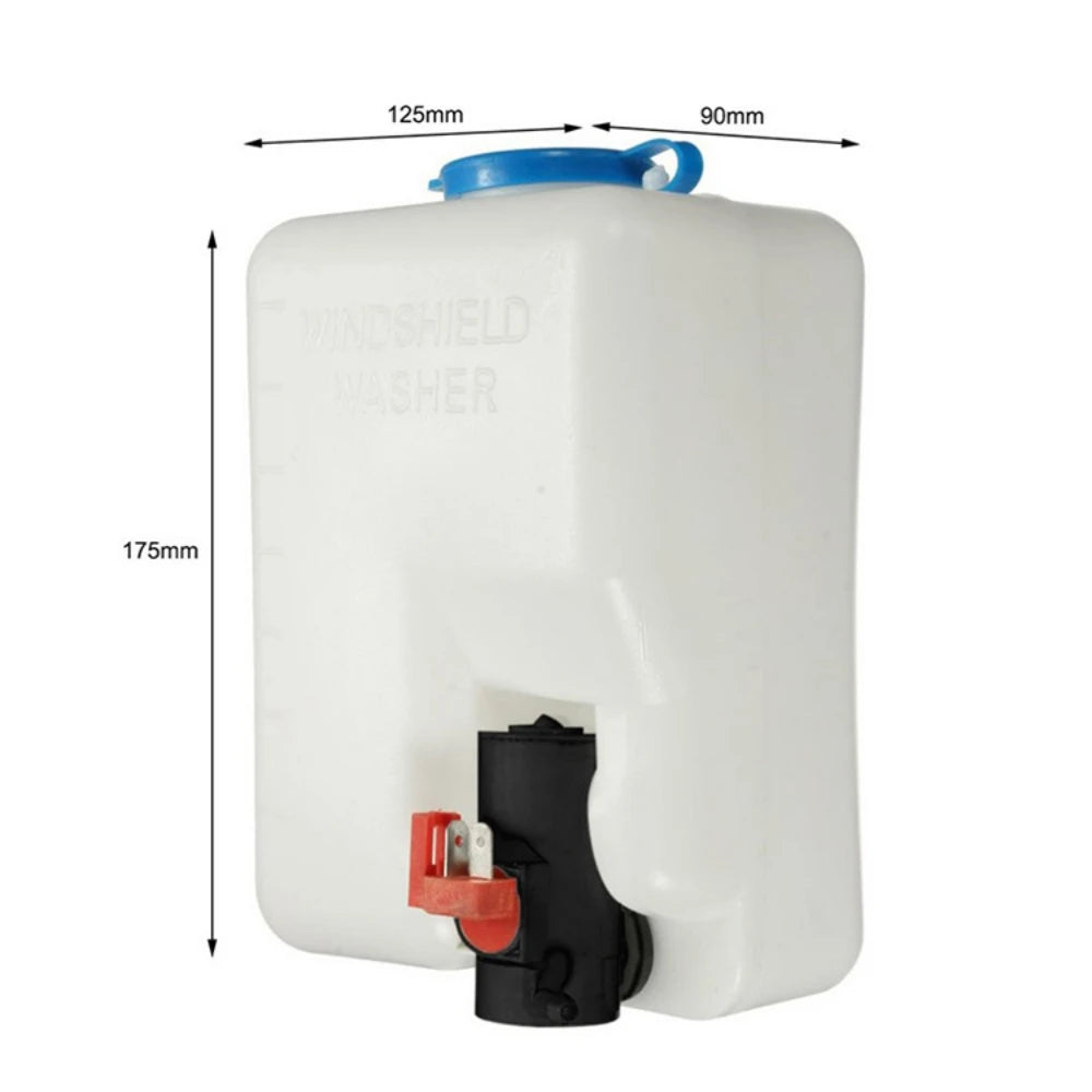 12V Car Windshield Washer Bottle Kit Water Tank 1.5L Washer Reservoir Pump Bottle Kit Universal Windscreen Wiper Clean Tool