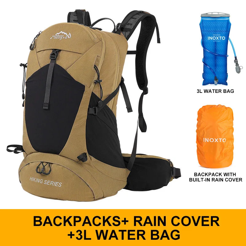 Mountaineering Backpack 35 Liters Men's and Women's Outdoor Sports Bag Waterproof Camping Hiking Rain