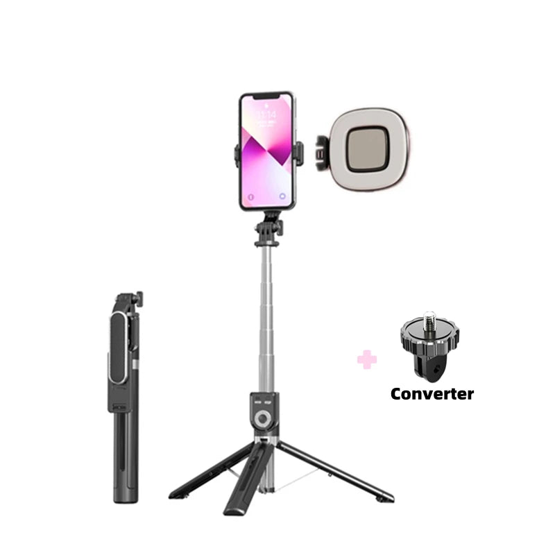 FGCLSY 2023 New Extra Long Selfie Stick Multifunctional with Fill Light Remote Shutter 360 Degree Rotating Tripod Large Size