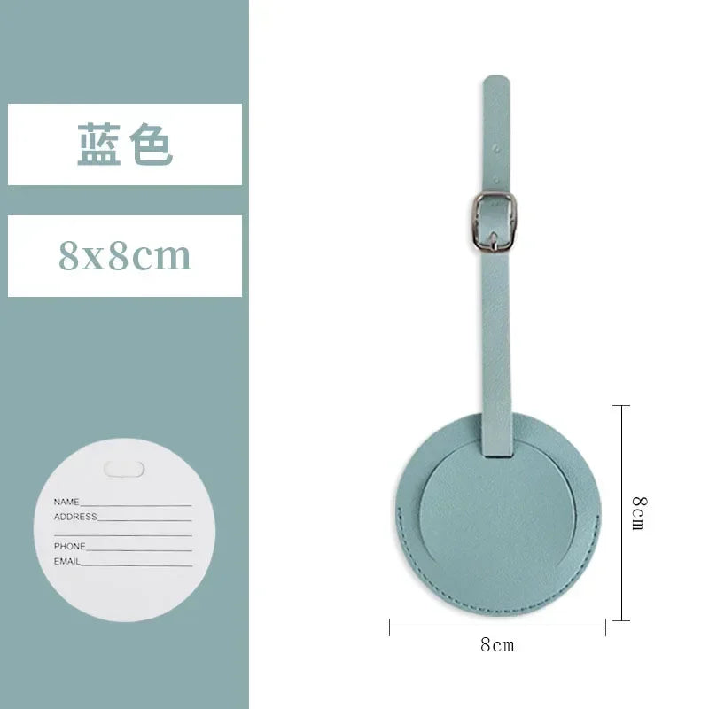 1PC PU Leather Luggage Tag Women Men Flight Holiday Travel Accessories Suitcase Tags Name ID Address Lable Bag Tags for Luggage