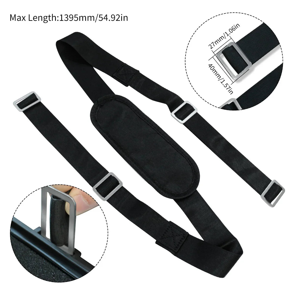 2 Types of Black Toolbox Shoulder Straps, Durable Single Crossbody Strap, Toolbox Accessory(Strap Only)