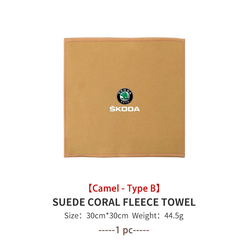For Skoda Car Logo Wash Clean Towel Microfiber Cleaning Drying Clothl Octavia Superb RAPID FABIA KAMIQ KAROQ KODIAQ YETI