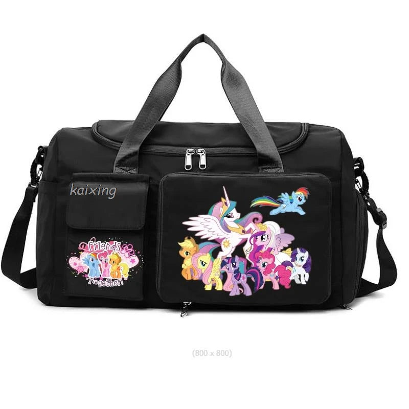 New My Little Pony Gym Bag Compartment Luggage Bag for Men Women Foldable Waterproof Lightweight Yoga Gym Sports Bag