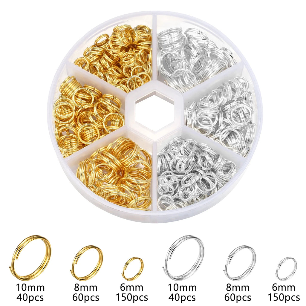 1Box Metal Jump Rings Gold Silver Color Double Loops Split Rings Connectors For Jewelry Making DIY Necklace Bracelet Accessories
