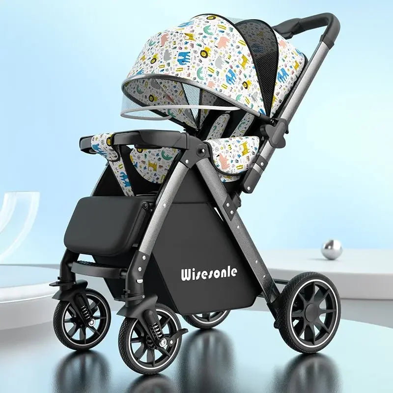 Lightweight baby stroller, high landscape stroller,can sit or lie down in both directions,suitable for babies aged 0-5 years old