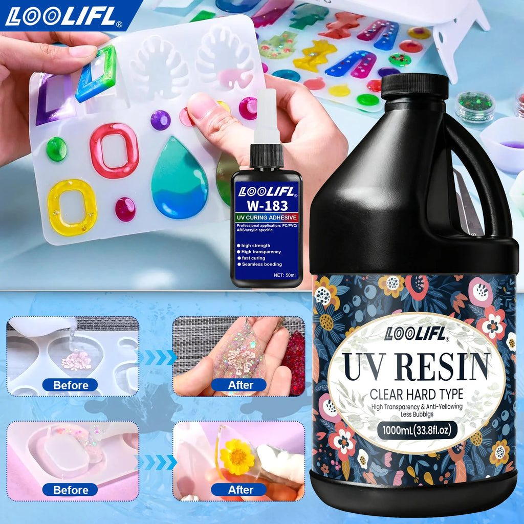 Hot Sell UV Hard Resin Adhesive UV Glue Welding Kit 50g/1000g DIYJewellery Making For Jewellery Glass Metal 1-Minute Fast Curing