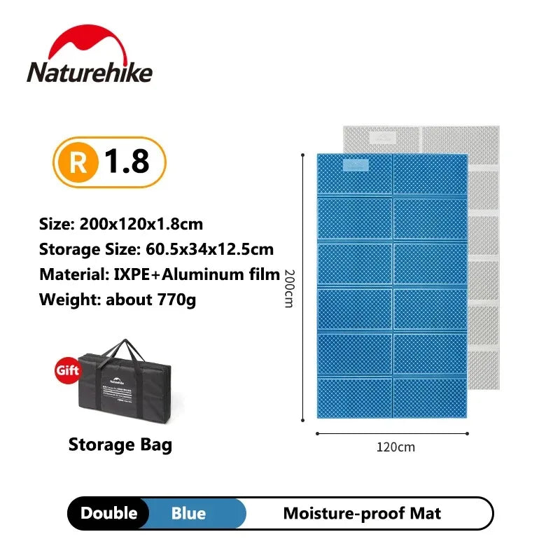 Naturehike 2024 New Camping Mat Winter Warm Moisture Proof Ultralight Sleeping Pad 4 Season Widen Hiking Travel 1-2 Person Mats