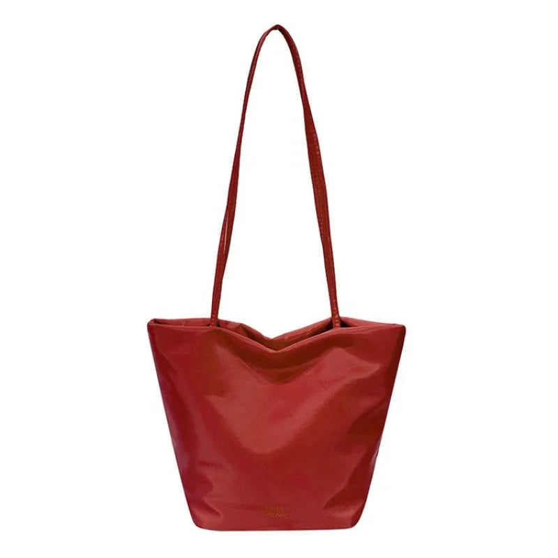 CEEKAY Women's Tote Bag Red Nylon Large Capacity Shoulder Handbag Zipper Closure Daily Commute Casual Lightweight Style