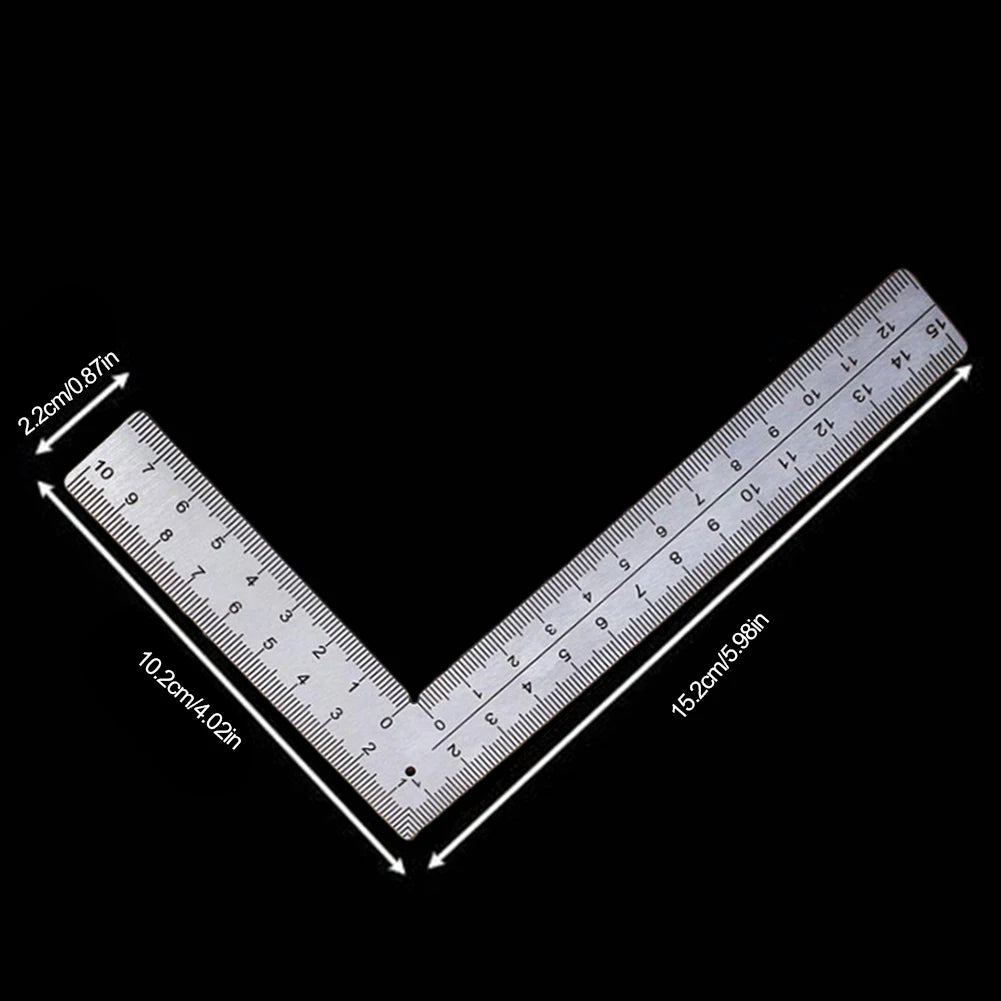 2Pcs Measuring Layout Tool Stainless Steel Square 90 Turning Ruler Precision Building Framing Gauges Mini L-Shaped Ruler