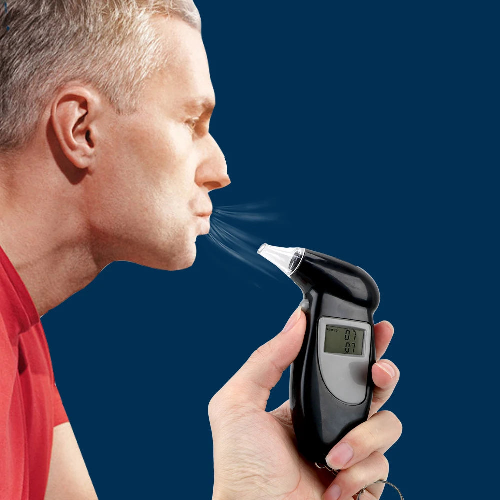 Display with Keychain Alcohol Breath Tester Handheld Alcohol Tester Digital Alcohol Detector Breathalyzer Police Alcotest