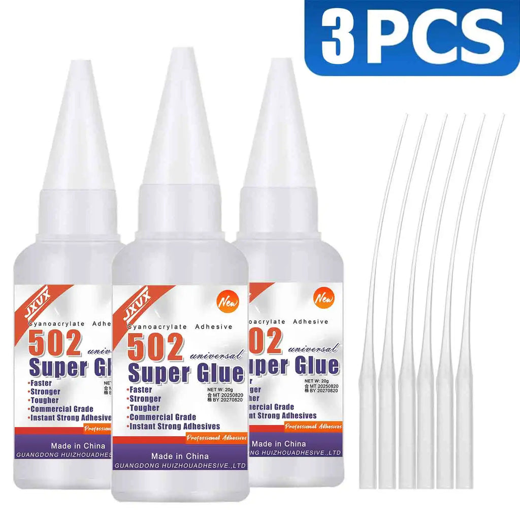 15PCs 502 Super Strong Glue Instant Quick-drying Cyanoacrylate Adhesive Leather Rubber Wood Metal Strong Bond Liquid Glue Tool,Stationery Store Gel 502 Instant Strong Glue,With precision distributor,20g (0.7oz).