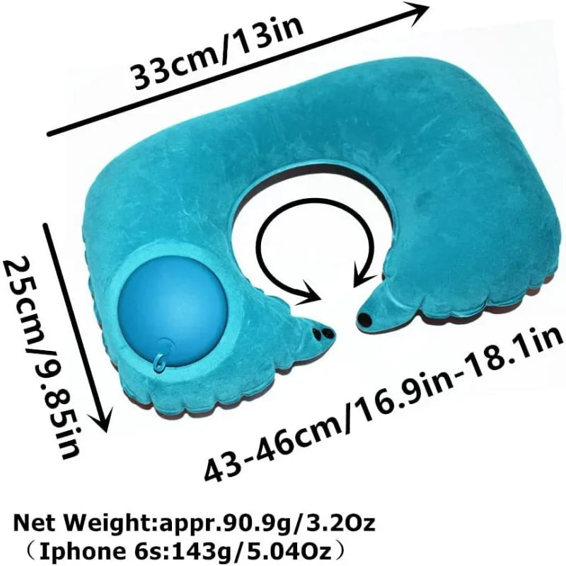 U-Shape Travel Pillow Inflateble Portable Folding Pillow Cervical Spine Protection Sleep Pillow Car Inflate Ring Neck Pillows