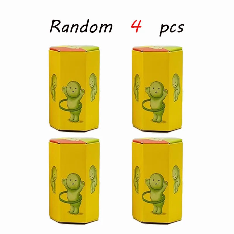 4 Multiple Series Noctilucent Green Doll Blind Mystery Box Action Figures Decoration Desktop Model Toy For Gift Surprise