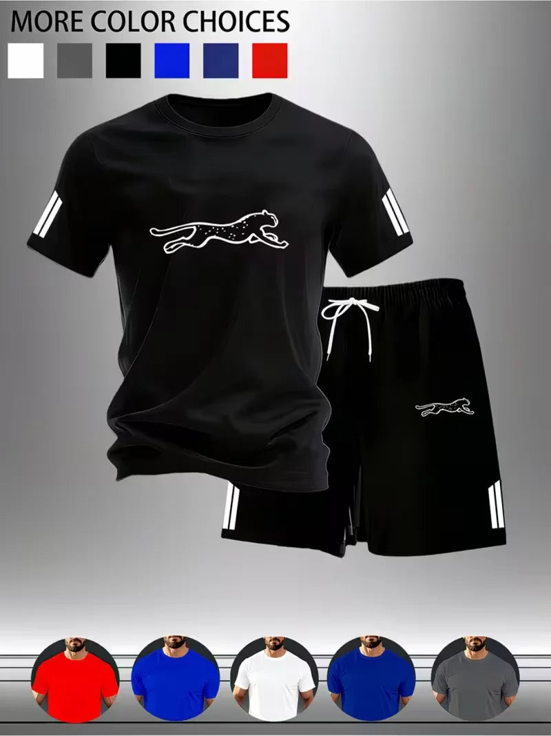 New Street Trendy Men's Summer Breathable Sportswear Short Sleeve Shorts Lightweight Quick Drying Comfortable Fashionable Sports