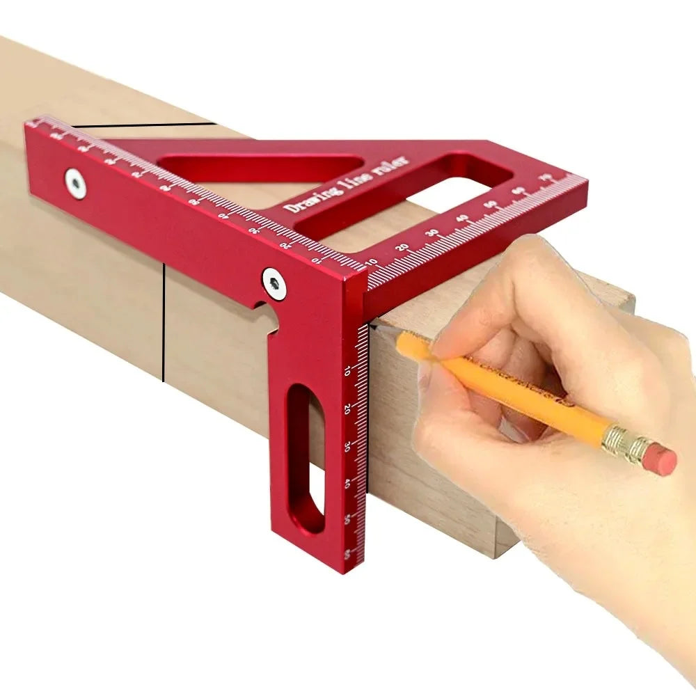 Carpenter Triangle Ruler Aluminum Alloy Miter Square Protractor High Precision Woodworking Measuring Ruler Tool For Engineer DIY