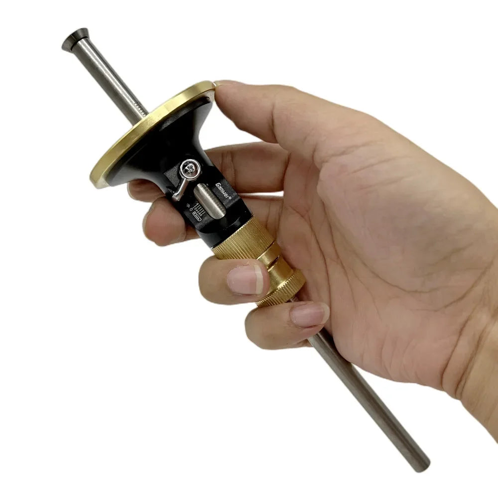 Wheel Marking Gauge Woodworking Scriber Kit with 10 Replacement Cutters Solid Metal Bar Wood Scribe Tool for Carpenter