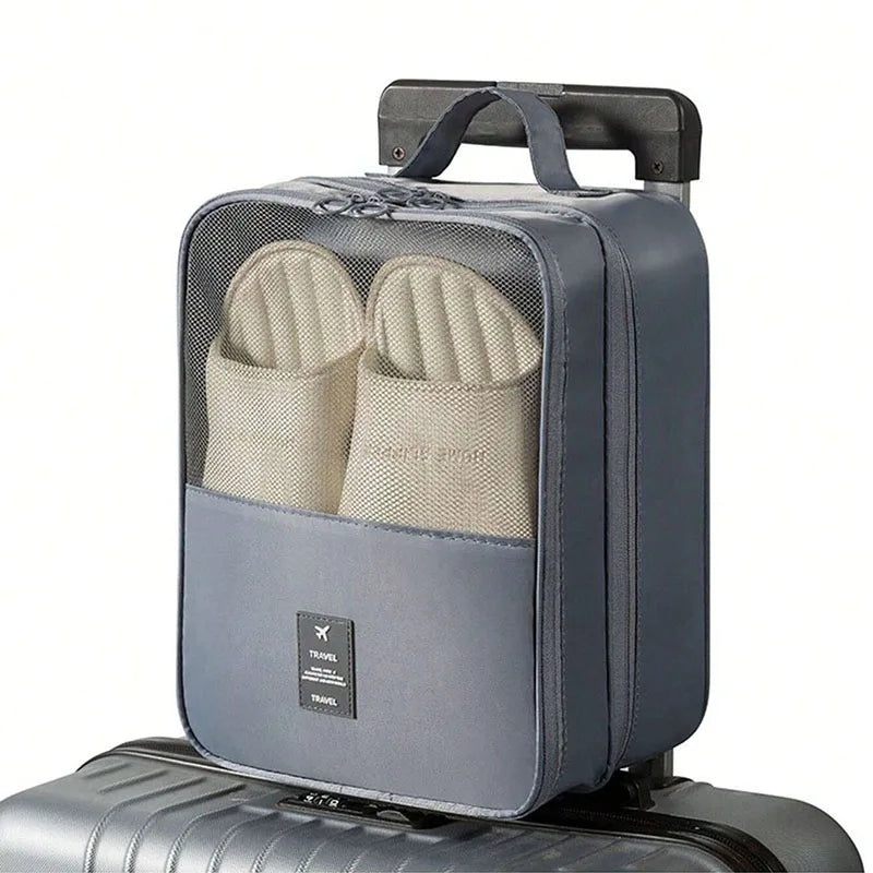 New Travel Shoe Bag Storage Bag Washed Diagonal Breathable Mesh Multiple Pairs of Shoes Portable Shoe Box for Business Trips