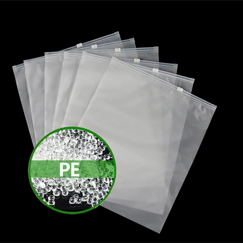 50pcs Frosted Zipper Bags Dustproof Waterproof Resealable CPE Pouch For Clothing Underwear Travel Essentials Cosmetic Storage