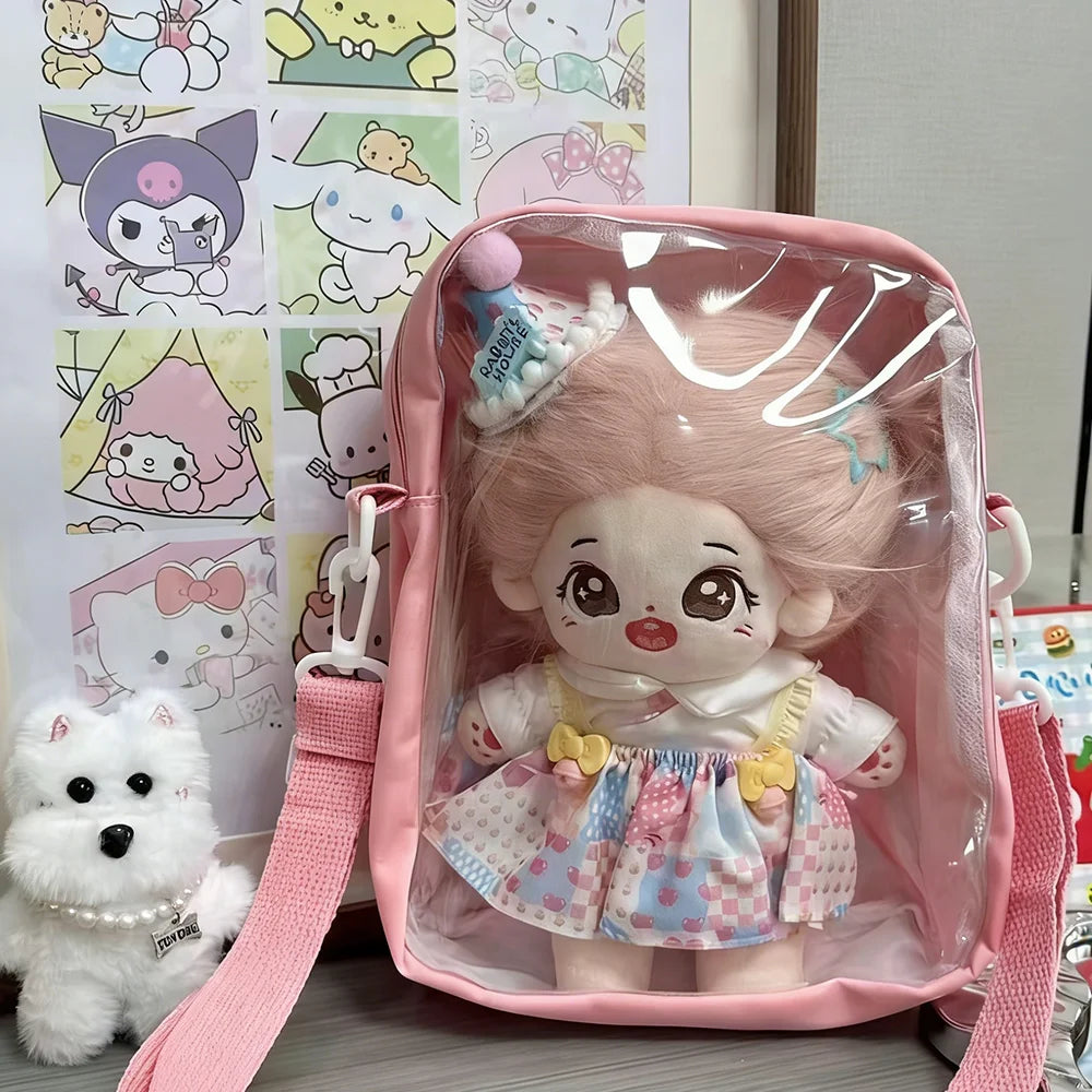 Kawaii 20cm Doll Ita Bag, Anime Style Transparent Crossbody Tote Bag, Casual & Versatile for Students