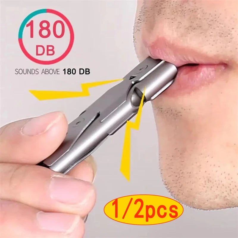 1/2pcs Double Pipe Whistle Pendant Keychain High Decibel Portable Outdoor Survival Emergency Camping Tool Multifunction 1PC