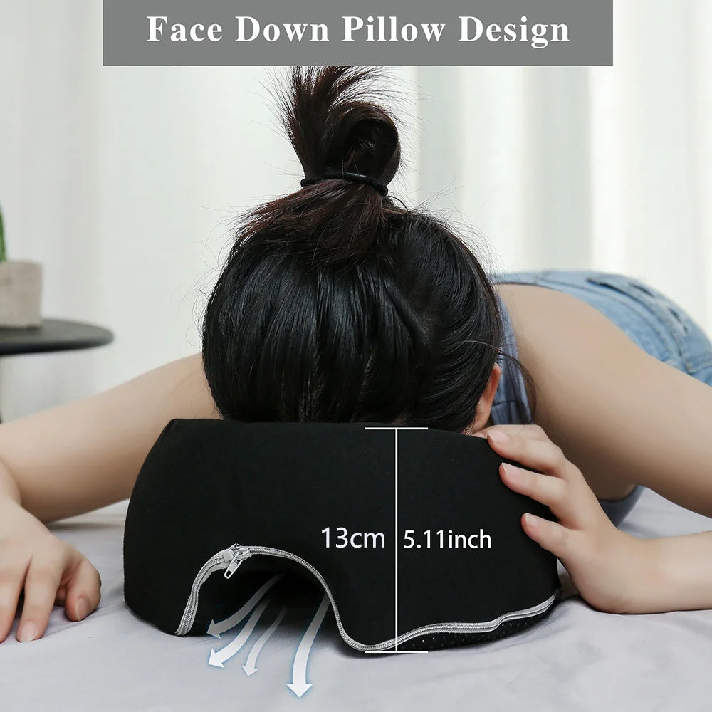 Ergonomics Lying Down Pillow Memory Foam Breathable Head Rest Support Pillow Body Massage Face Rest Pillow for Beauty Salon