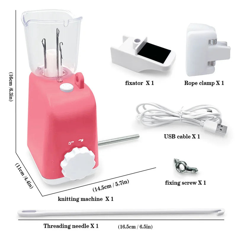 USB Auto Knitting Machine DIY Electric Crochet Machine Wool Yarn Knit Helper Craft Project Cord for Braiding Knitting Accessorie