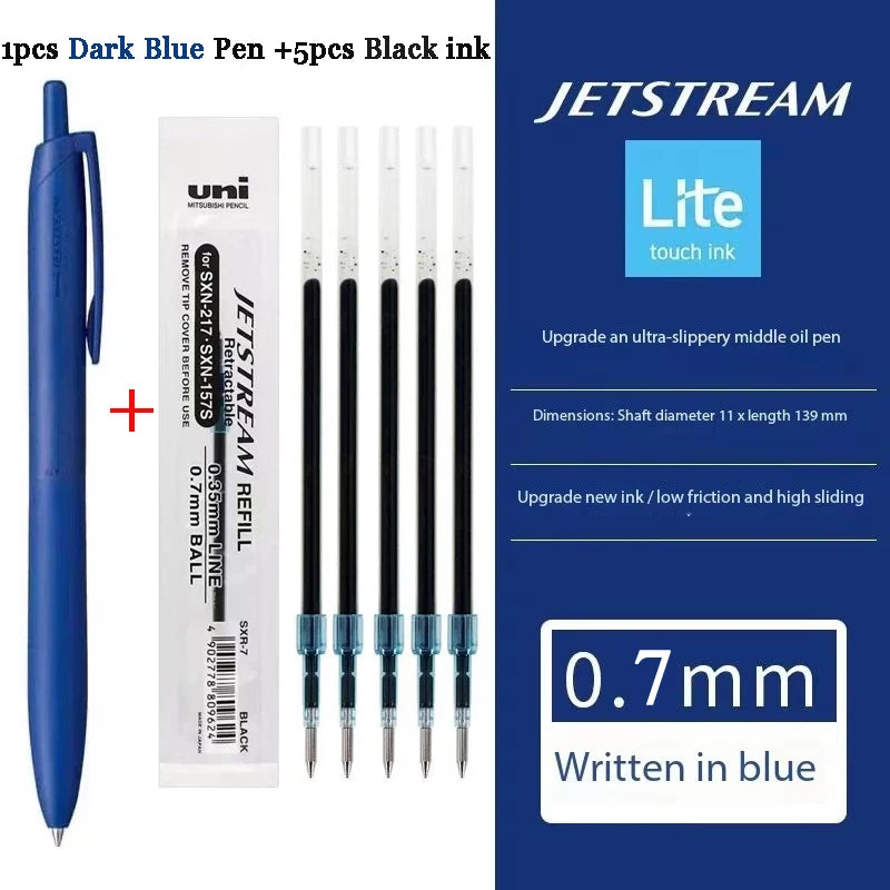 Uni Permanent Ballpoint Pen Jet Stream Anti-slip Cloudy Recycled Eco Shell Friction Super Smooth Ink Oil Pens Portable Supplies