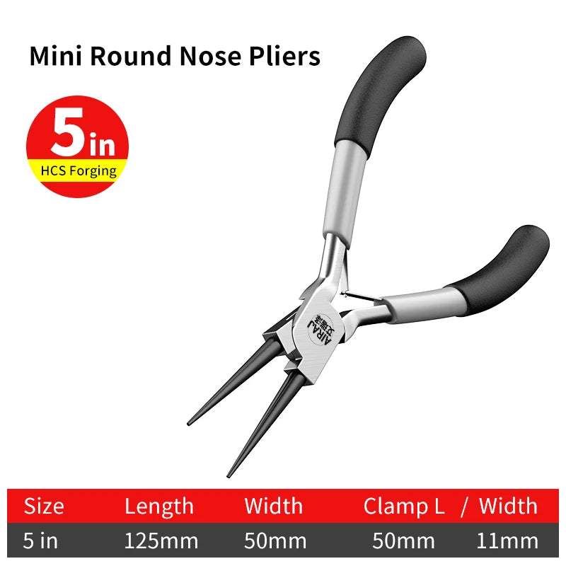 Mini Pointed Toothless Flat Mouth Extended Needle Mouth Oblique Mouth Pliers Flat Mouth Wire Binding Pliers Set