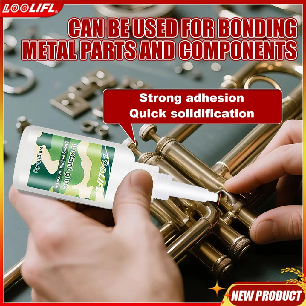 LOOLIFL Cyanoacrylate Super  Glue Welding 50ml Instant Fast Adhesive Universal Welding Super Glue Plastic Wood Metal Rubber