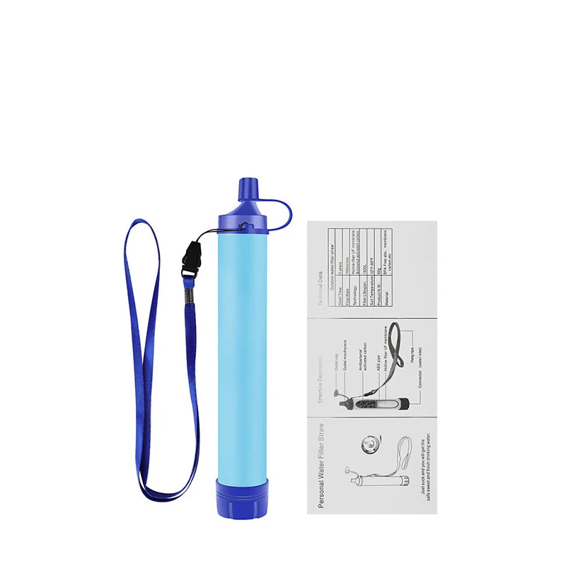 1/2/4/5pcs 396 Gallons Outdoor Personal Water Filter 0.01Mi 4-Stage Filtration System Portable Water Purifier Survival Straws
